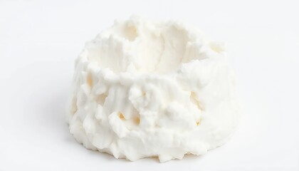 Delicate White Ricotta Cheese Dollop Isolated on White Screen Background Perfect for Culinary Visuals Dairy Presentation Clean Backdrop For Advertising And Promotions