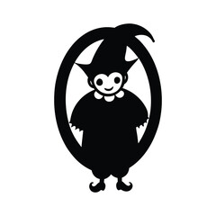 Trick or Treater with Mirror Face Reflecting Night Silhouette