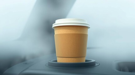 A disposable coffee cup in a car cup holder (1)