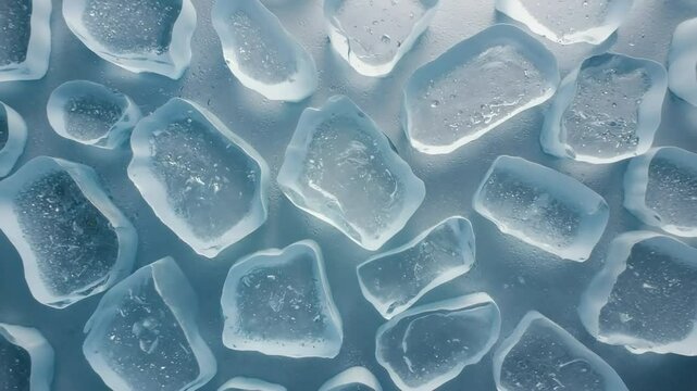 Ice Cubes, Crystal Clear Blue, Frozen Texture, Cold, Winter, Refreshing, Cool,  Abstract Background