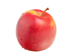 Apple isolate. Red and yellow one apple on a white background.