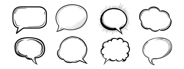 Fototapeta premium PNG Comic speech bubble collection, element set on transparent background