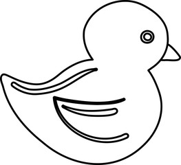 Lined Rubber Duck Toy Bathroom Hand Drawn