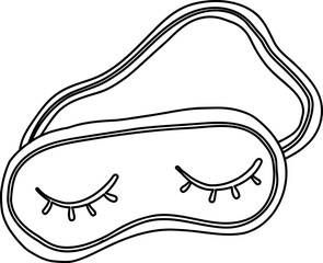Lined Sleep Mask Hand Drawn Illustration