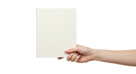 Fototapeta premium Holding Plain Book Cover in Hand for Design Mockup