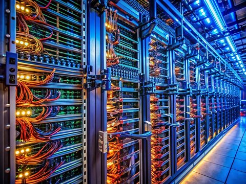 Data Center Redundancy: Server Rack with RAID Controllers for Data Protection