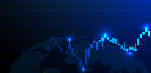 Stock market and finance. Trading blue background vector