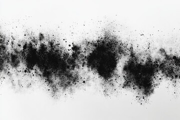 Abstract black powder explosion on white background (1)
