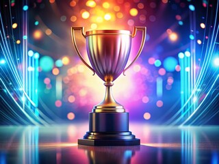 Digital Trophy Award: Achievement Symbol,  Modern Success Recognition