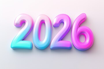 Render of dynamic text 2026 showcasing vibrant colors and modern design elements