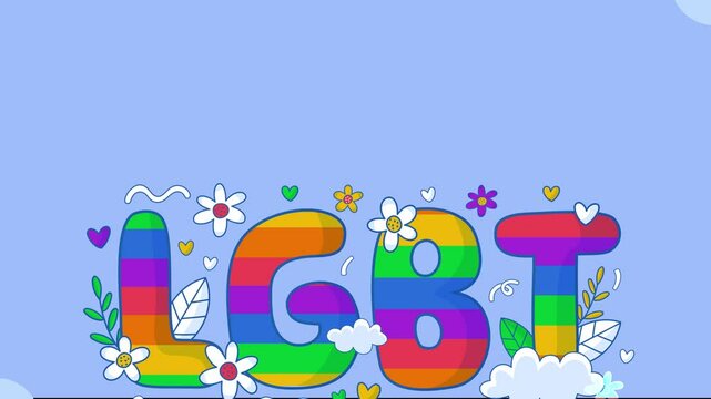 comunidad lgbt mes del orgullo, colores del arco iris lgbt animation 4k