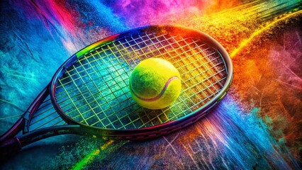 Double Exposure Tennis Ball Flat Lay: Abstract Sports Photography