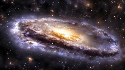 Fototapeta premium Bright and Mysterious Galaxy with Dark Matter and Halo Effects