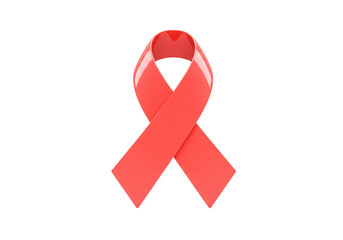 Red ribbon awareness aids hiv support solidarity symbol on transparent background
