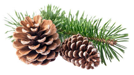 Festive Christmas Pine Cone Isolated on Clean White Background for Holiday Decoration and Seasonal Design
