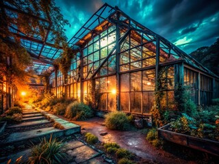 Eerie Glow: Abandoned Greenhouse, Como, Italy - Low Light Photography