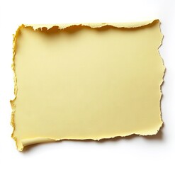 Torn pale yellow paper