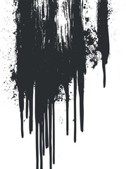 Black grunge paint drips and splatters creating an abstract textured background design.