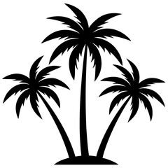 Fototapeta premium A minimalist vector design of three palm trees 