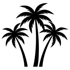 Fototapeta premium A minimalist vector design of three palm trees 