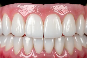 Human gums and white teeth, dental care with treatment.