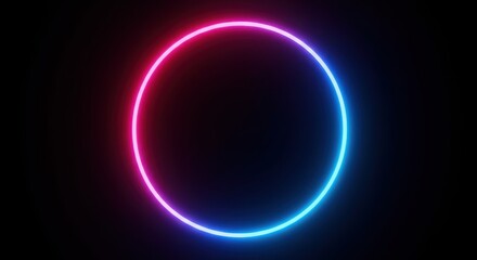 Glowing circle with pink and blue gradient on black background