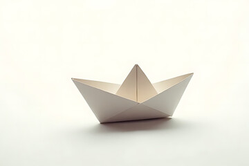 Creative paper boat design indoor setting photography minimalistic front view innovation