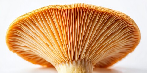 Fresh Chanterelle Mushroom Close-up: Delicate Gills & Texture