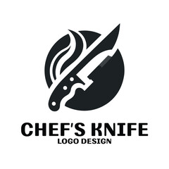 Chef's Knife Vector Logo Design