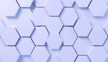 Fototapeta premium Abstract Lavender Hexagon Pattern Background 3D Render