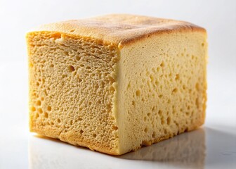 Fresh Yeast Block on White Background - High-Resolution Stock Photo