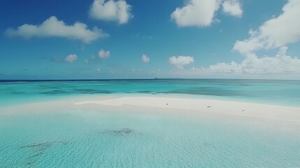 Fototapeta premium Stunning Aerial View of Tropical Island Beach and Turquoise Ocean