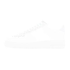 Classic White Sneakers Vector Illustration