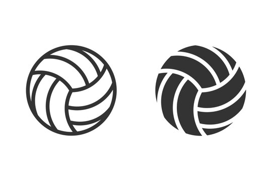 Volleyball icon set. perfect for use in sports-related designs, illustrations, or web graphics. The clean and minimalist style is suitable for various applications