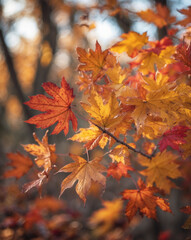 Close-Up of Vibrant Autumn Foliage &ndash; Intimate Documentary-Style Capture