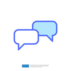 Legal Judgment Icon Representing Law And Justice Themes In A Minimalist Design With Speech Bubbles In Light Blue And White Colors