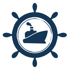 Vehicle themed icon logo with navy blue base color