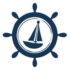 Vehicle themed icon logo with navy blue base color