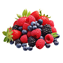 Mixed Berries Assortment Image on transparent background