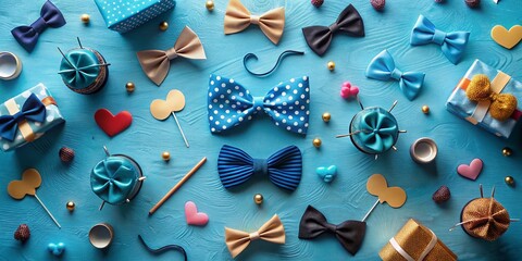 Happy Father's Day Drone Aerial Shot: Mustache & Bowtie Celebration