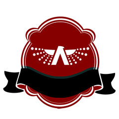 Animal themed icon logo with red base color