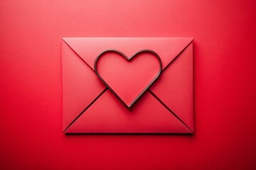 Happy Valentine's Day Silhouette: Cute Cartoon Heart Envelope Mail