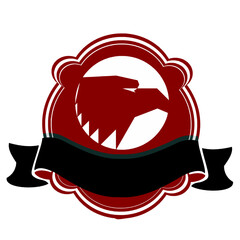 Animal themed icon logo with red base color