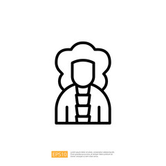 Icon of Judicial Figure Representing Law and Justice with Traditional Attire and Wig in a Professional Setting