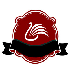 Animal themed icon logo with red base color