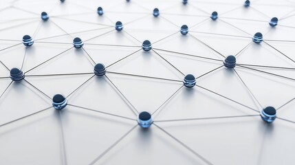 Futuristic Abstract Framework Connecting Network Nodes Plain White Original Background