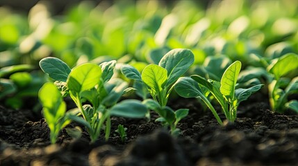 A stunning image of organic vegetables grown on a sunny farm using eco friendly practices Agriculture and agro business with selective focus.
