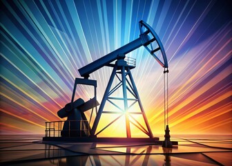 Industrial Oil Pump Silhouette: Geometric Abstract Design - Stock Photo