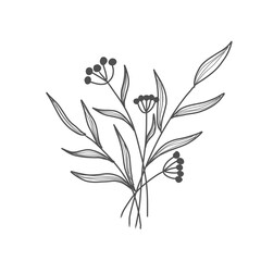 Botanical wall art . Foliage line art drawing with abstract shape. Abstract Plant Art design for print, cover, wallpaper, Minimal and natural wall art