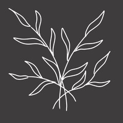 Obraz premium Botanical wall art . Foliage line art drawing with abstract shape. Abstract Plant Art design for print, cover, wallpaper, Minimal and natural wall art